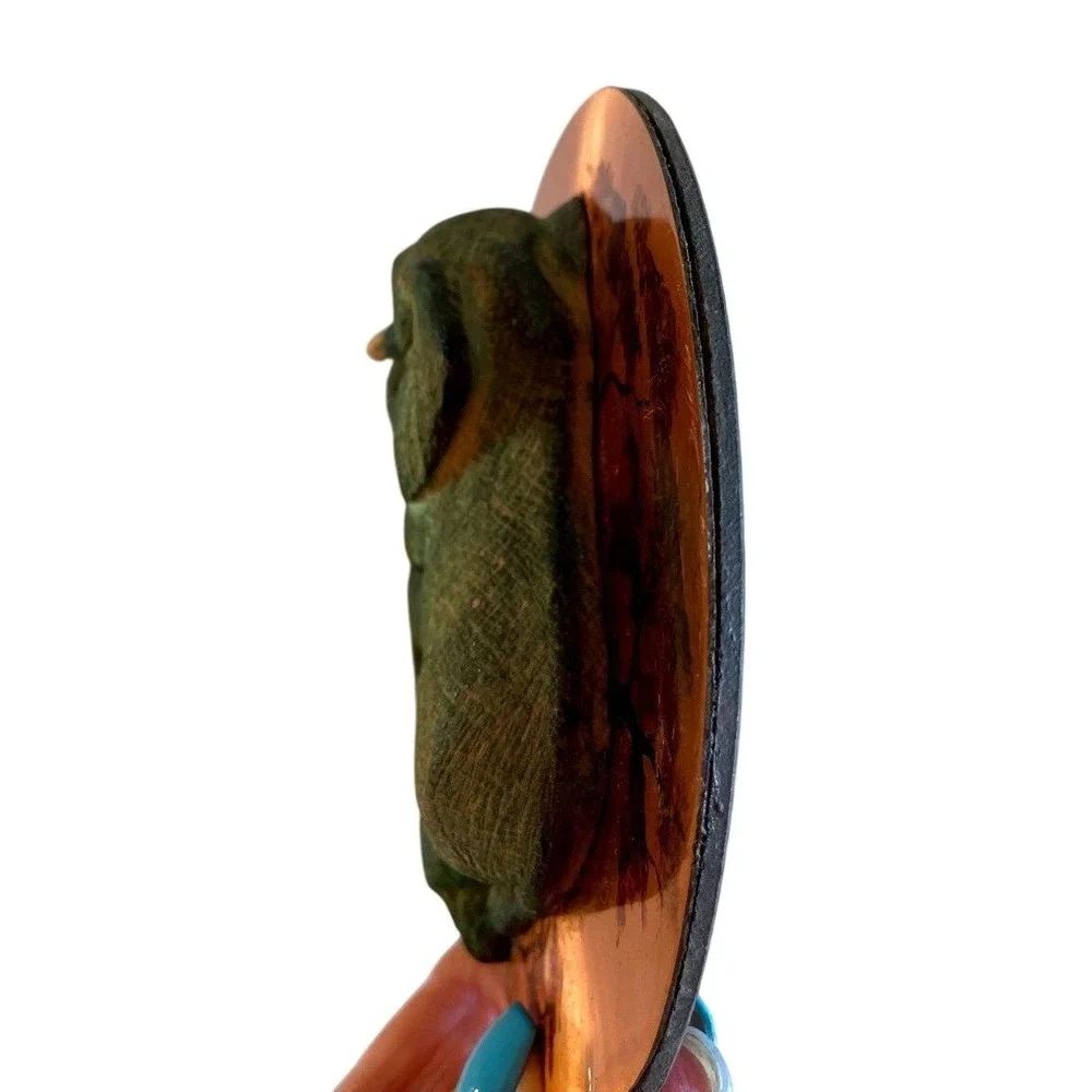 Gaston Signed Embossed Elephant 3D‎ Copper Art Plaque Wall Decor Vintage 6.5in
